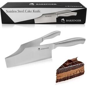 Cake knife slicer and cutter server stainless steel serving knife by Bakedger